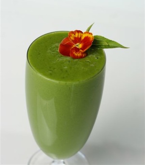 Green Smoothie With Flower