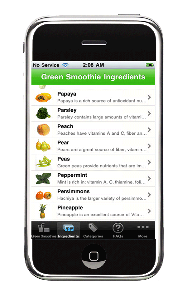 Green Smoothie Iphone App
