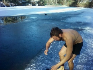 Sergei Swimming in a frozen lake